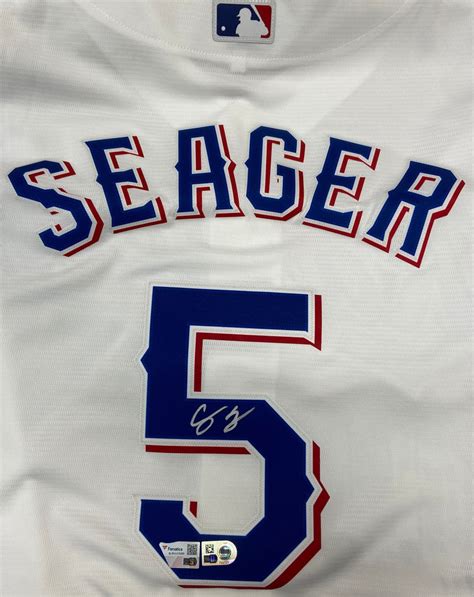 corey seager white texas rangers autographed nike replica jersey|corey seager ws jersey.